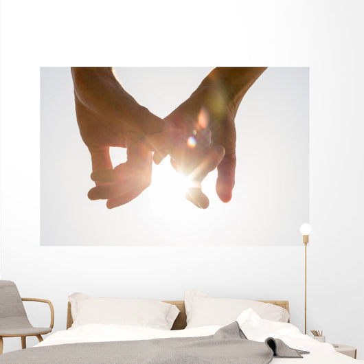 Couple Holding Hands toward Wall Decal
