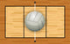 White Volleyball Hardwood Court Wall Decal