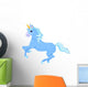 Blue Dancing Unicorn Wall Decal