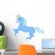Blue Dancing Unicorn Wall Decal