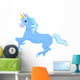 Blue Dancing Unicorn Wall Decal