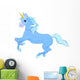 Blue Dancing Unicorn Wall Decal