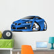 Cartoon Blue Muscle Car Wall Decal