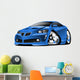 Cartoon Blue Muscle Car Wall Decal