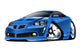 Cartoon Blue Muscle Car Wall Decal