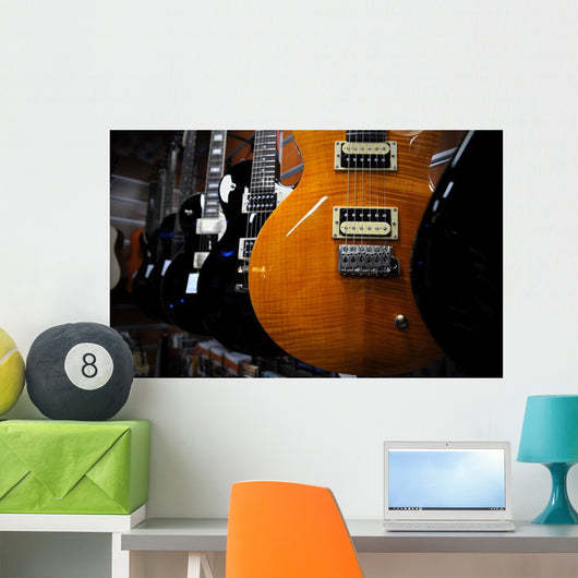 Guitar Music Store Wall Decal Design 1