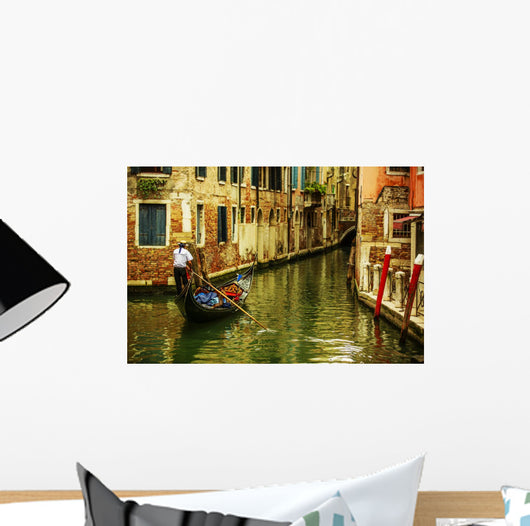 Venice Italy Gondolier and Wall Decal