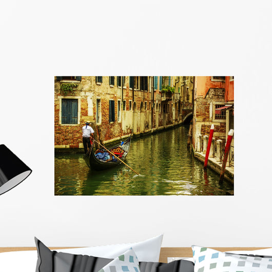 Venice Italy Gondolier and Wall Decal