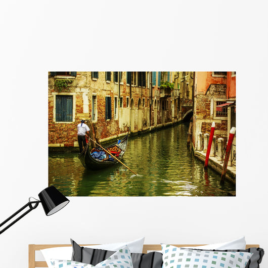 Venice Italy Gondolier and Wall Decal