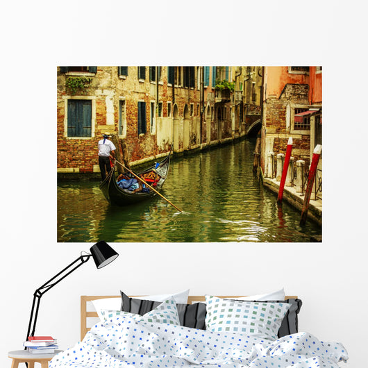 Venice Italy Gondolier and Wall Decal