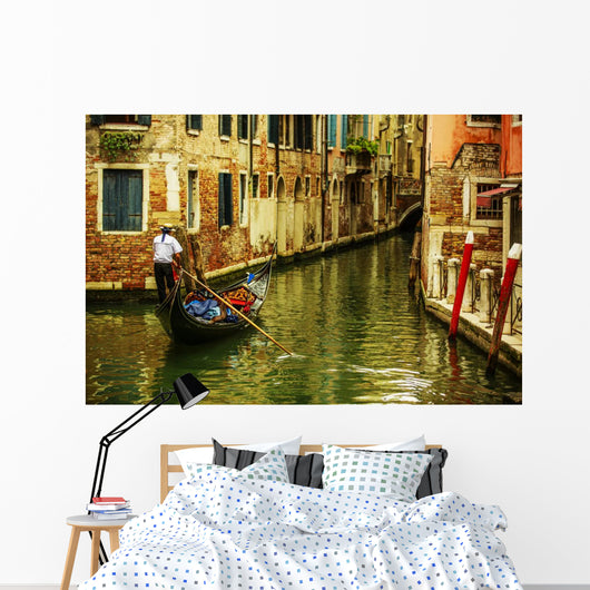 Venice Italy Gondolier and Wall Decal