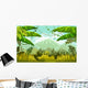 Jungle Mountain Scene Wall Decal