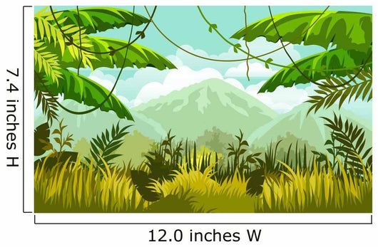 Jungle Mountain Scene Wall Decal