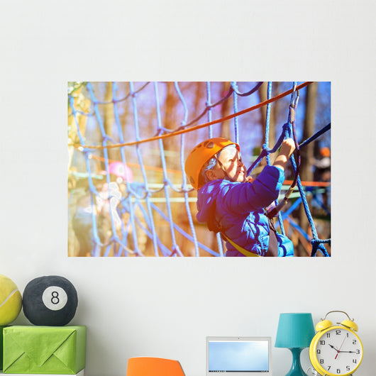 Little Boy Climbing Adventure Wall Decal