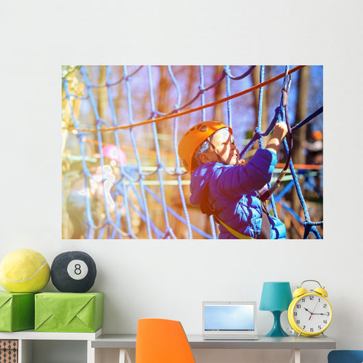 Little Boy Climbing Adventure Wall Decal