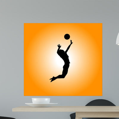 Volleyball Wall Decal Design 1 shown on a wall