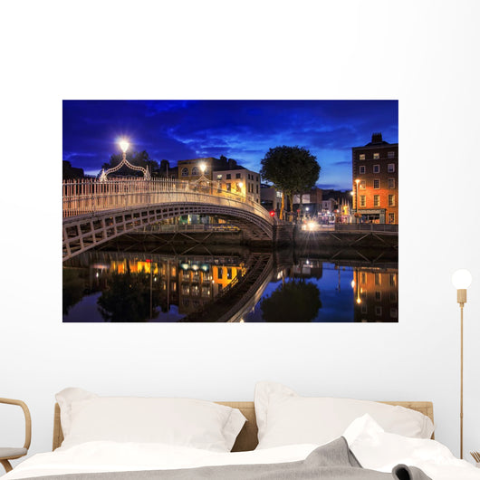Bridge Dublin Night Wall Decal