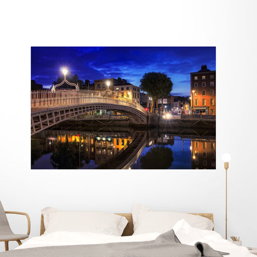 Bridge Dublin Night Wall Decal