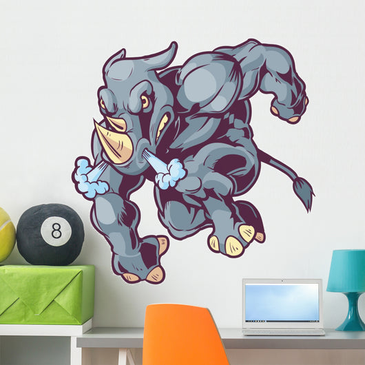 Charging Vector Mascot Cartoon Wall Decal Design 2