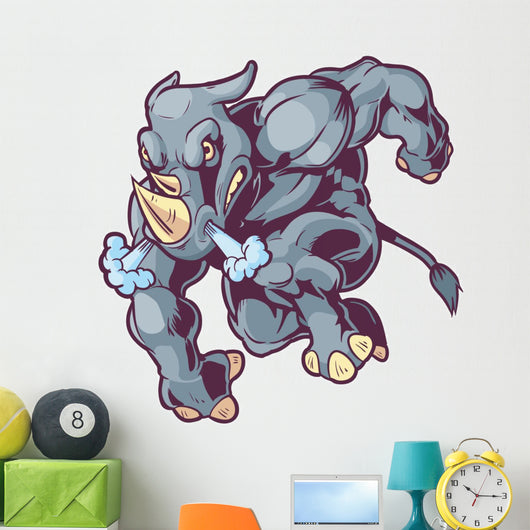 Charging Vector Mascot Cartoon Wall Decal Design 2