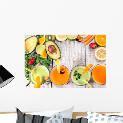 Delicious Smoothie and Juice Wall Decal shown on a wall