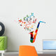 Colorful Saxophone Wall Decal