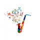 Colorful Saxophone Wall Decal
