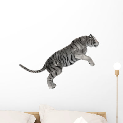 White Tiger Wall Decal Design 3 shown on a wall