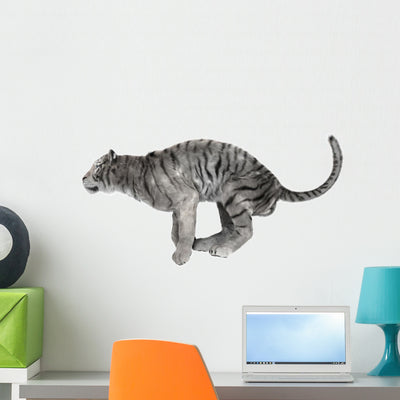 White Tiger Wall Decal Design 2 shown on a wall