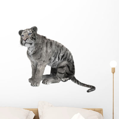 White Tiger Wall Decal Design 1 shown on a wall
