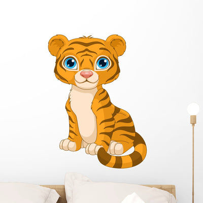 Tiger Wall Decal Design 1 shown on a wall