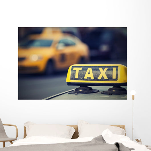 Sign Taxi with Digital Wall Decal