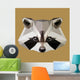 Low Poly Raccoon Vector Wall Decal