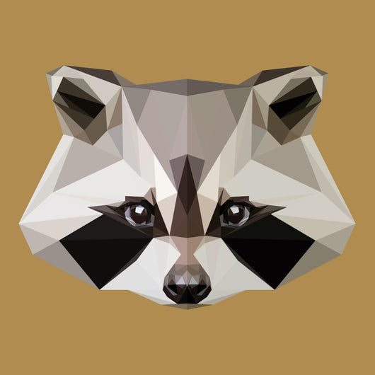 Low Poly Raccoon Vector Wall Decal
