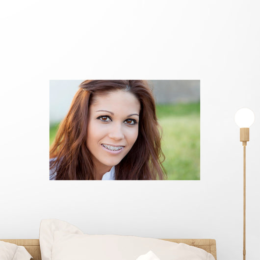 Portrait Beautiful Girl with Wall Decal