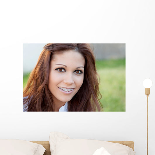 Portrait Beautiful Girl with Wall Decal