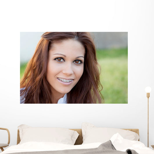 Portrait Beautiful Girl with Wall Decal