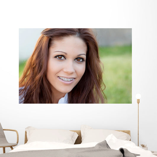 Portrait Beautiful Girl with Wall Decal