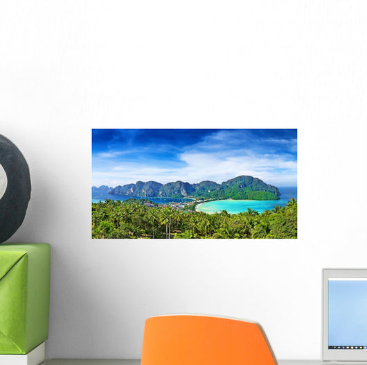 Panorama of Phi-Phi island, Krabi Province, Thailand Wall Mural
