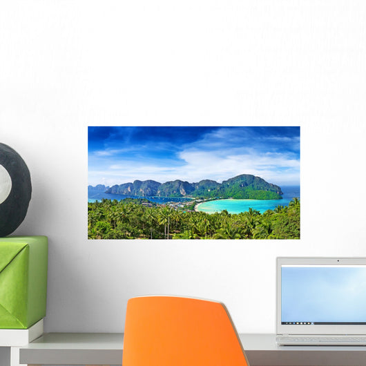 Panorama of Phi-Phi island, Krabi Province, Thailand Wall Mural