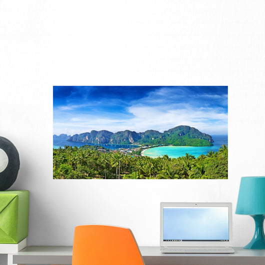 Panorama of Phi-Phi island, Krabi Province, Thailand Wall Mural