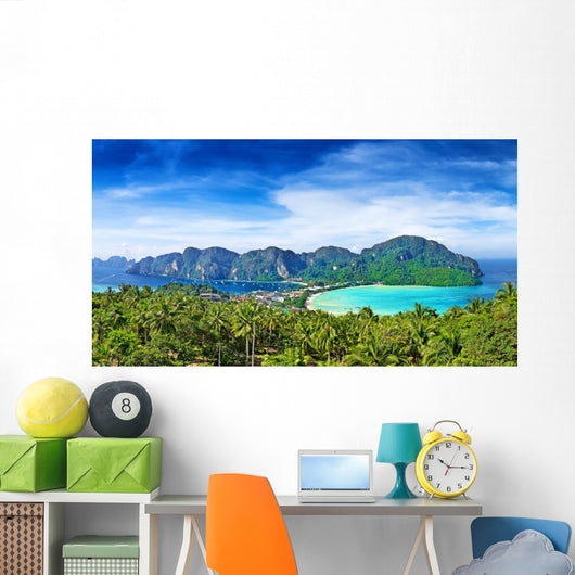 Panorama of Phi-Phi island, Krabi Province, Thailand Wall Mural