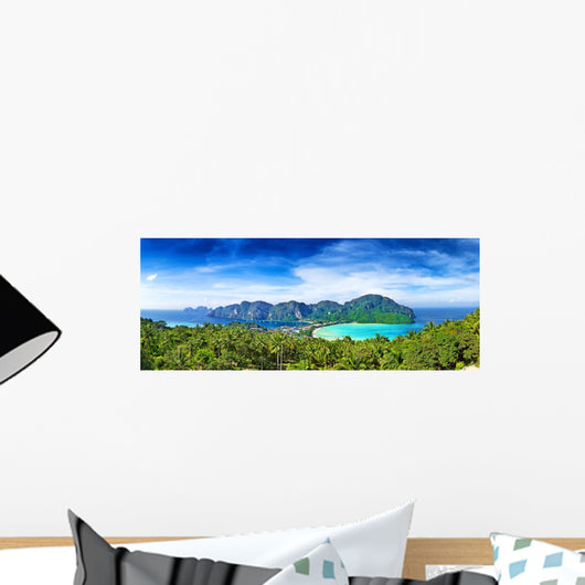 Panorama of Phi-Phi island, Krabi Province, Thailand Wall Mural