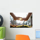 Hand Covering Flowers Garden Wall Decal