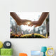 Hand Covering Flowers Garden Wall Decal