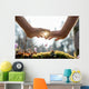 Hand Covering Flowers Garden Wall Decal