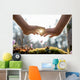 Hand Covering Flowers Garden Wall Decal