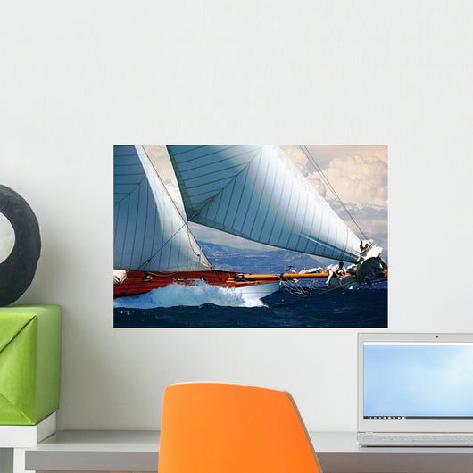 Sea Harbor Regatta Sailboats Wall Decal