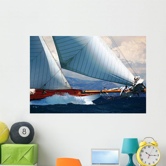 Sea Harbor Regatta Sailboats Wall Decal