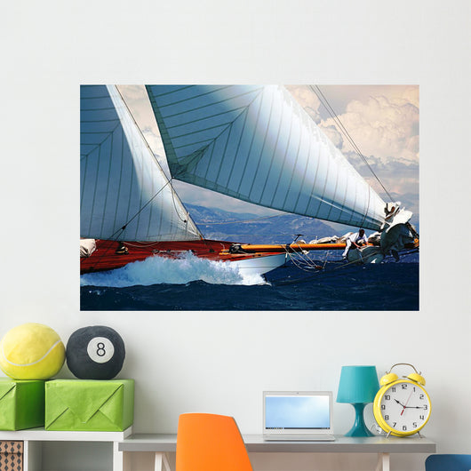 Sea Harbor Regatta Sailboats Wall Decal